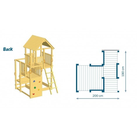 Blue Rabbit Turn de joaca Penthouse cu 2 tobogane 