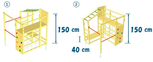Blue Rabbit Loc de joaca de catarare Crossfit cu tobogan 