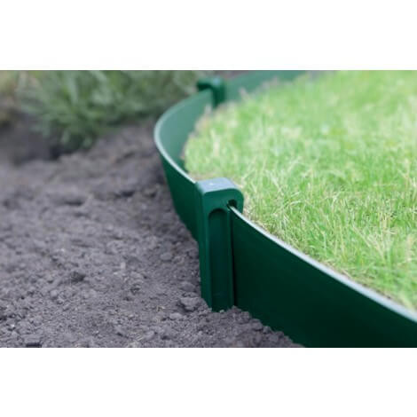 Bordura pentru pat de flori - Etik, plastic flexibil verde 15 cm x 10 m
