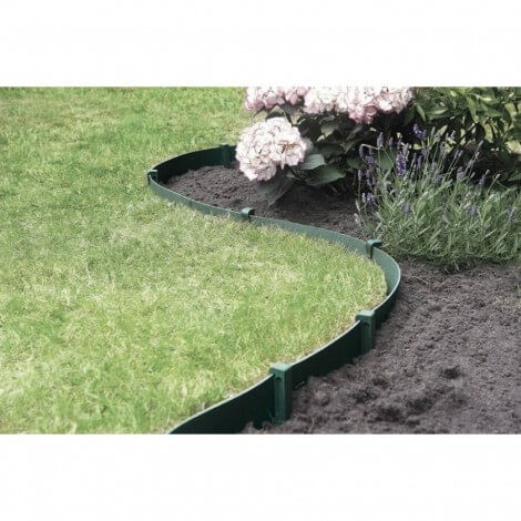 Bordura pentru pat de flori - Etik, plastic flexibil verde 15 cm x 10 m