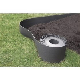   Bordură pentru pat de flori - Etik, plastic flexibil, antracit 15 cm x 10 m
