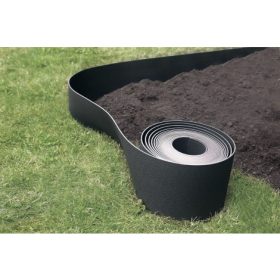   Bordura pentru pat de flori - Etik, plastic flexibil, negru 15 cm x 10 m 