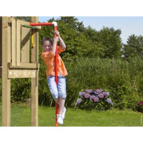 Bară de pompieri – metalică, roșie, Jungle Gym