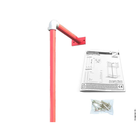 Bară de pompieri – metalică, roșie, Jungle Gym
