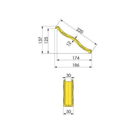 Placa Tobogan Jungle Gym galben - 2,2 m