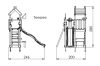 Jungle Gym Turn de joaca mic Teepee cu tobogan de 230 cm 