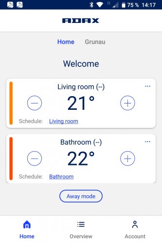 Convector electric norvegian Adax NEO wireless 1200w WIFI H 12 KWT-Alb
