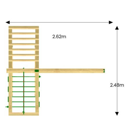 Jungle Gym modul de cățărare Climb Extra 3.0 cu 1 loc de leagăn fără șezut 220 cm