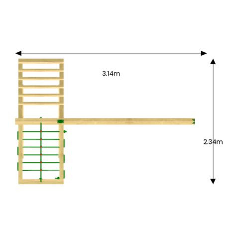 Jungle Gym modul de cățărare Climb 3.0 cu 2 locuri de leagăne fără șezuturi 200 cm