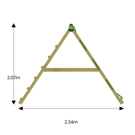 Jungle Gym modul de cățărare Climb 3.0 cu 2 locuri de leagăne fără șezuturi 200 cm