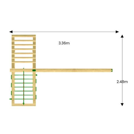 Jungle Gym modul de cățărare Climb Extra 3.0 cu 2 locuri de leagăne fără șezuturi 220 cm
