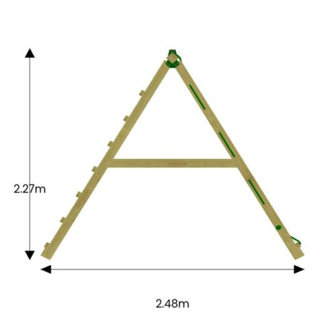 Jungle Gym modul de cățărare Climb Extra 3.0 cu 2 locuri de leagăne fără șezuturi 220 cm