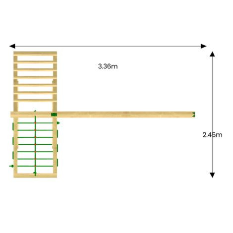 Jungle Gym modul de cățărare Climb 3.0 cu 2 locuri de leagăne fără șezuturi 220 cm
