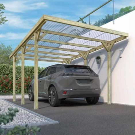 Carport auto din lemn Jean 304x512x252 cm