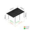 Carport auto Victor din lemn cu acoperiș din policarbonat - 318x510x252 cm