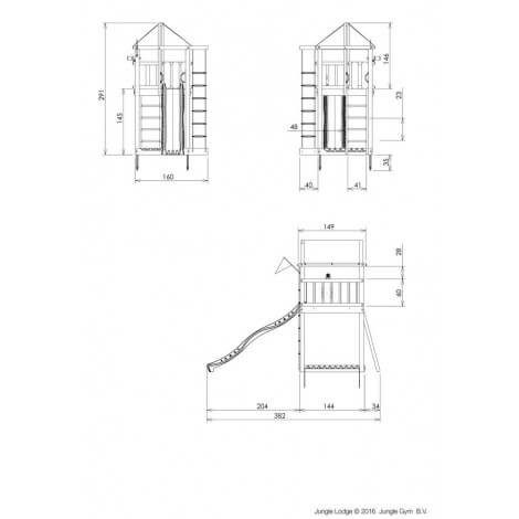 Jungle Gym Turn de joaca Lodge cu tobogan  de 290 cm 