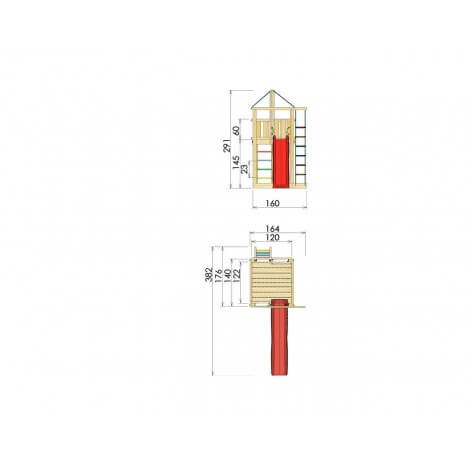Jungle Gym Turn de joaca Lodge cu tobogan  de 290 cm 