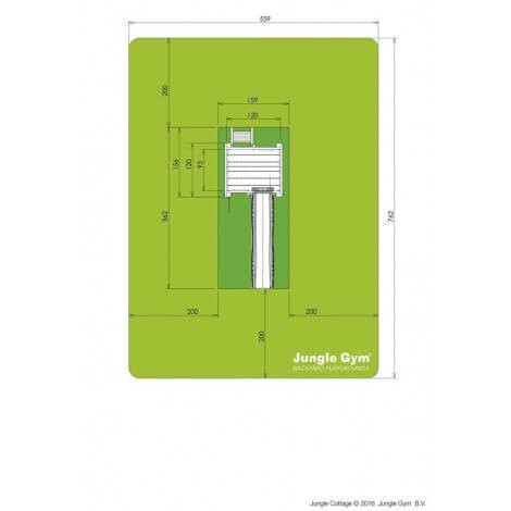 Jungle Gym Turn de joaca Cottage cu tobogan de  290 cm 