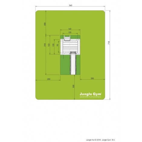 Jungle Gym Turn de joaca Hut cu tobogan de 230 cm