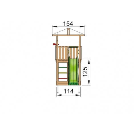 Jungle Gym Turn de joaca Hut cu tobogan de 230 cm