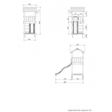 Jungle Gym Turn de joaca Casa cu tobogan de 230 cm