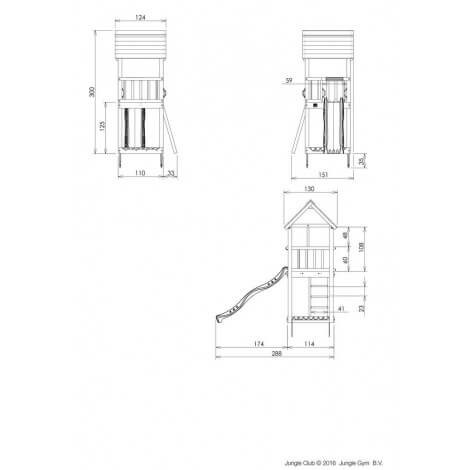 Jungle Gym Turn de joaca Club cu tobogan de 230 cm