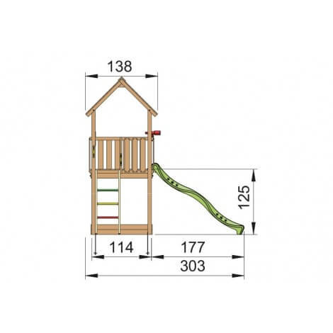 Jungle Gym Turn de joaca Club cu tobogan de 230 cm