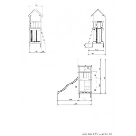 Jungle Gym Turn de joaca Castle cu tobogan de 230 cm 