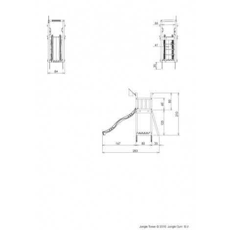 Jungle Gym Turn de joaca Tower cu tobogan de 230 cm