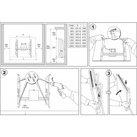 Consola de perete pentru convectoare electrice Adax VP 1010