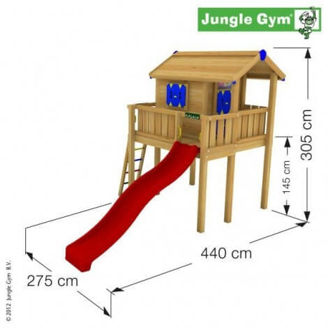 Jungle Gym loc de joaca platforma mare XL Playhouse cu casuta si tobogan 