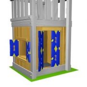 Jungle Gym modul casuta Playhouse 125 cm pentru turnuri de joaca mici 