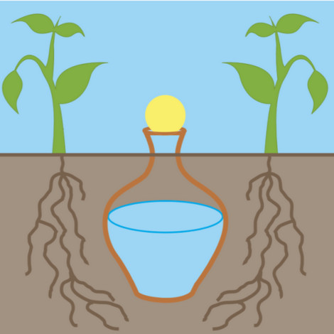 Olla vas de irigat îngropabil din ceramică pentru irigarea rădăcinilor plantelor