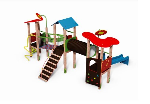 Complex de joaca Bastion Trimont cu 3 tobogane pentru uz public