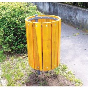 Cos de gunoi din metal si lemn pentru parcuri