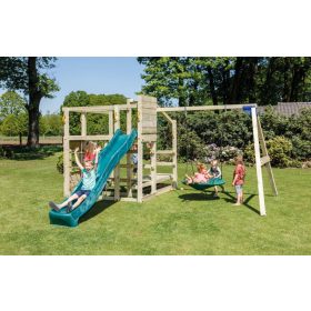   Blue Rabbit loc de joaca pentru catarat Crosfitt cu tobogan si modul leagan 