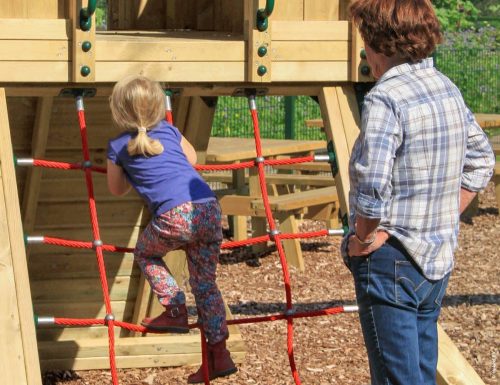 Hy-Land complex de joaca cu 2 turnuri cu platforme de catarat si tobogan Proiect Q4