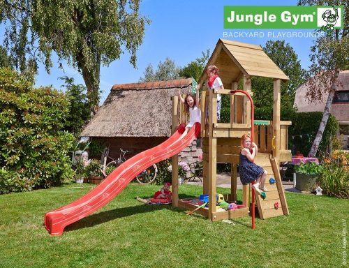 Jungle Gym loc de joaca turn Cubby cu bara de pompier 
