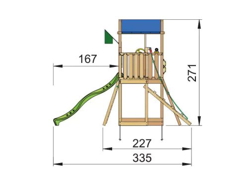 Jungle Gym loc de joaca turn Hut cu modul pod Bridge