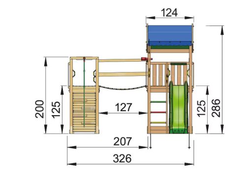 Jungle Gym loc de joaca turn Home cu modul pod Bridge 