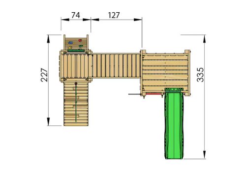 Jungle Gym loc de joaca turn Home cu modul pod Bridge 