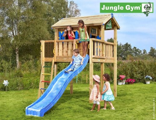 Jungle Gym loc de joaca platforma mare XL Playhouse cu casuta si tobogan 