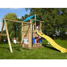   Jungle Gym loc de joaca turn Lodge cu modul casuta Playhouse si leagan 