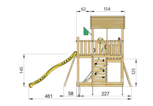 Jungle Gym loc de joaca Turn Chalet cu modul pod Bridge 