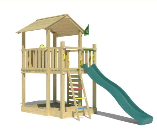Jungle Gym loc de joaca Turn Chalet cu modul pod Bridge 