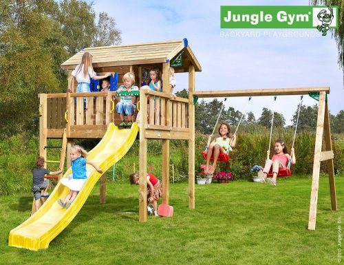 Jungle Gym loc de joaca Playhouse cu platforma XL si leagan 