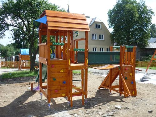Jungle Gym loc de joaca cu turn Barn si modul pod Bridge 