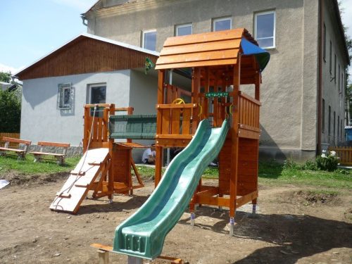 Jungle Gym loc de joaca cu turn Barn si modul pod Bridge 