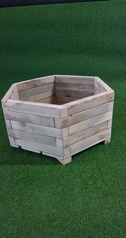 Ladita pentru plante, hexagonal, din lemn, 87 cm