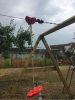 Set complet de tiroliana cu suporti din lemn 